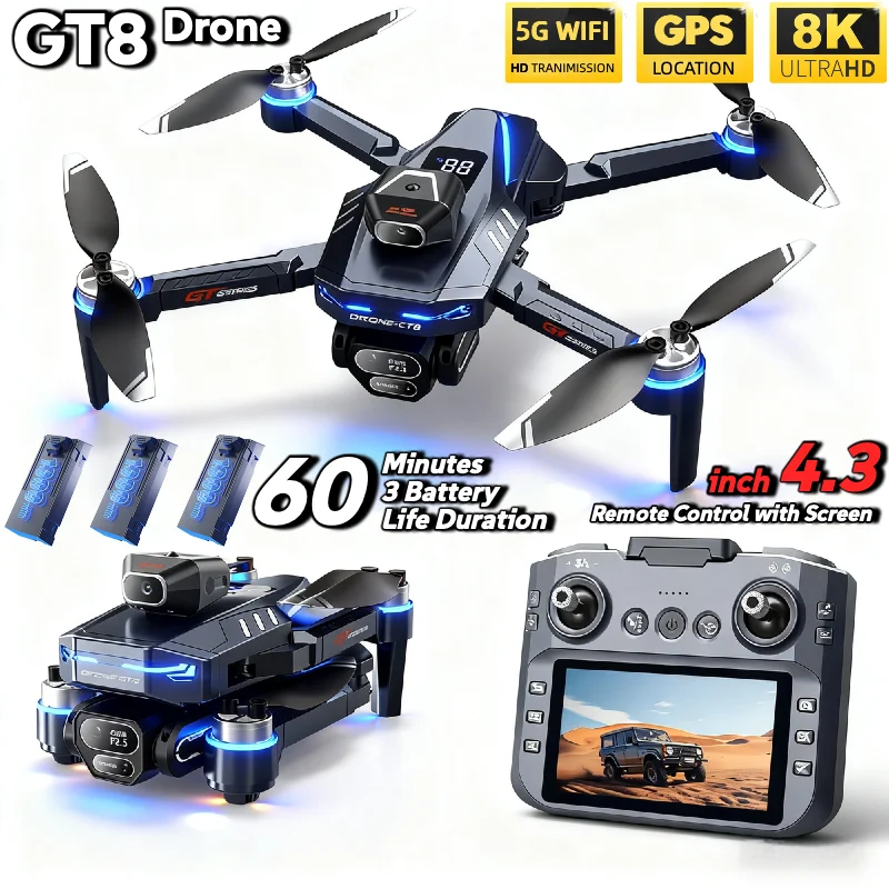 HOT For LSRC GT8 Drone 4K Prof - đánh giá và giá Fpv Brushless Rc Drone 4K